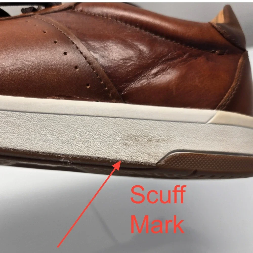 Florsheim Comfortech Leather Sneakers Men 10M Cognac Brown Casual Dress Shoes
